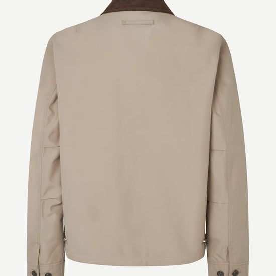 Beige jacket on a white background rear view