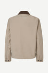 Beige jacket on a white background rear view