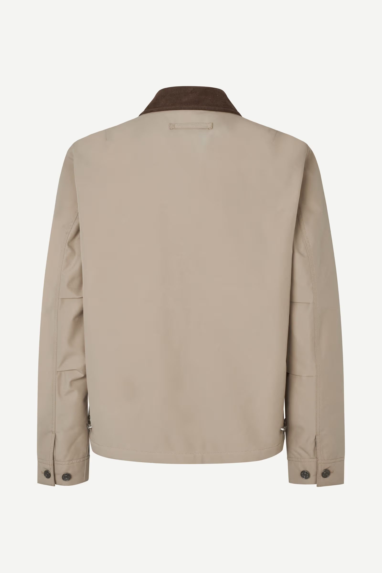 Beige jacket on a white background rear view