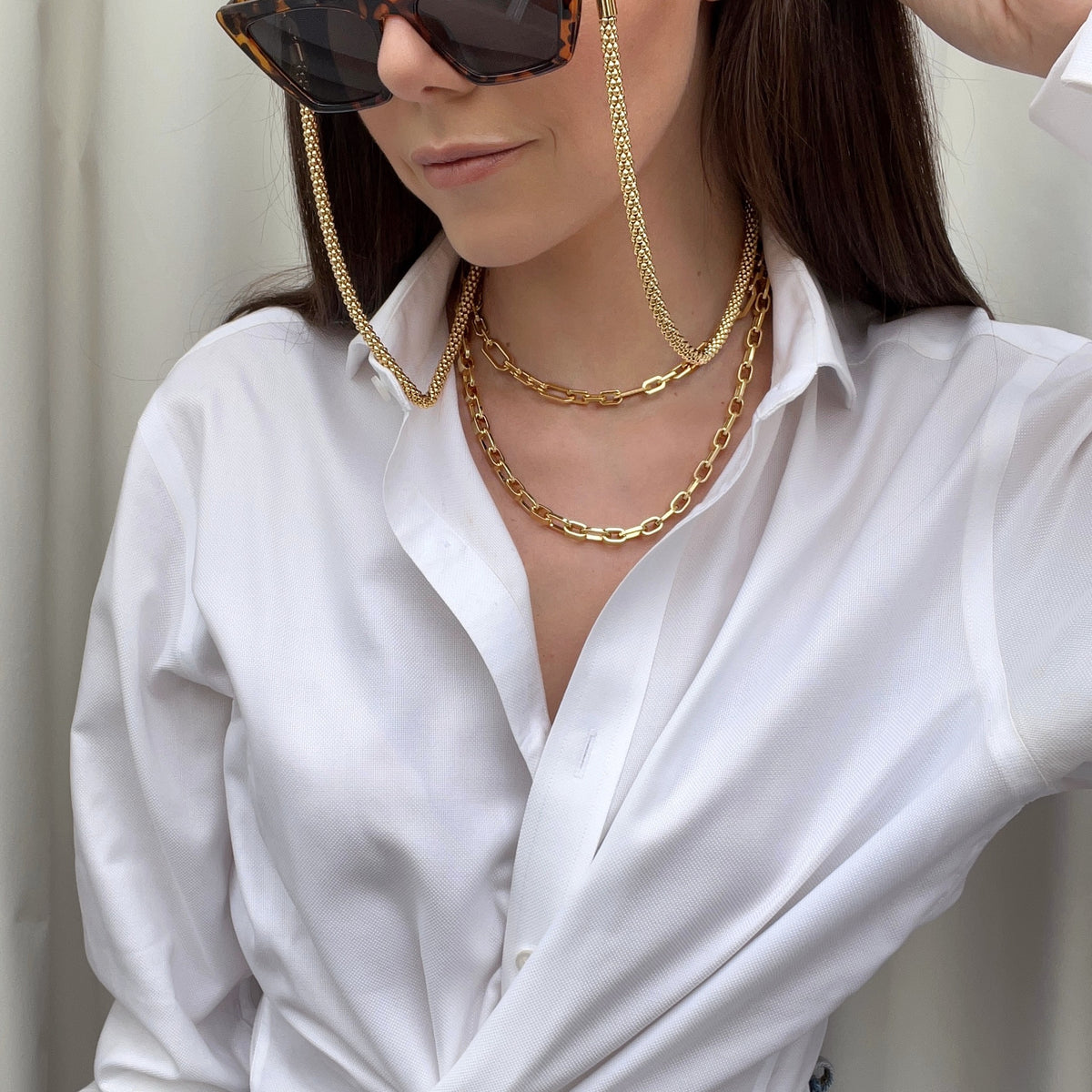 Layered look with the Miami gold plated chain