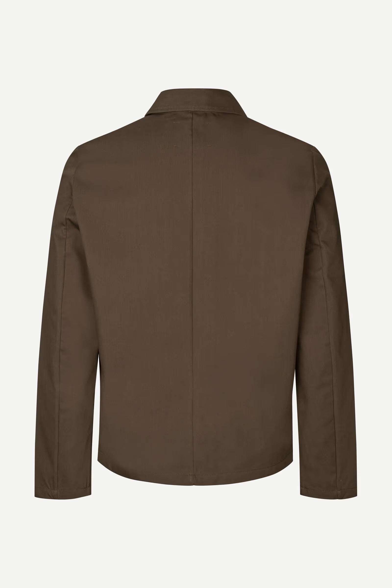 Brown jacket by samsoe samsoe  on a white background rear view