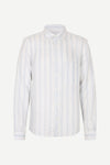 blue and white striped shirt by Samsoe Samsoe on a white background