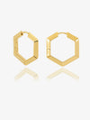 large hexagon shaped hoop gold earrings from rachel jackson