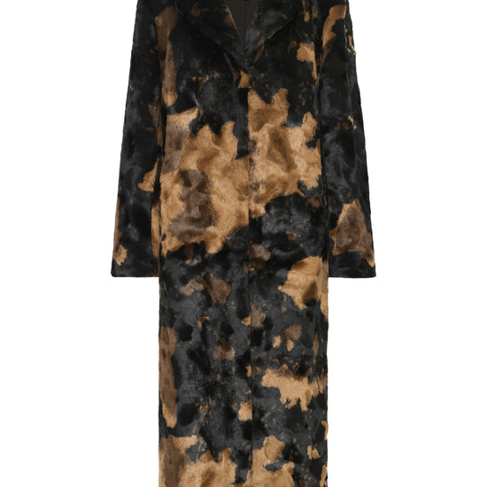 Camouflage-patterned coat on a white background