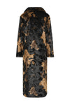 Long coat with a camouflage pattern on a white background
