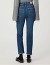 mid blue slim jeans from paige  rear