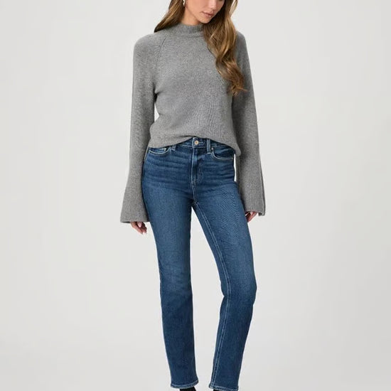 mid blue slim jeans from paige  model