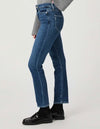 mid blue slim jeans from paige  side