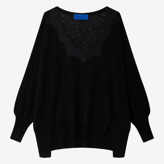 Black sweater on a light gray background