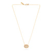 Button drop necklace in mother of pearl with gold plated chain