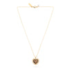 gold plated brass heart necklace with dark brown lapis stone