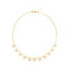 Gold plated brass necklace with cubic zirconia drop details