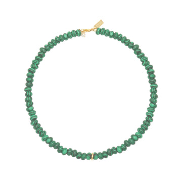 green beaded choker necklace with lobster clasp