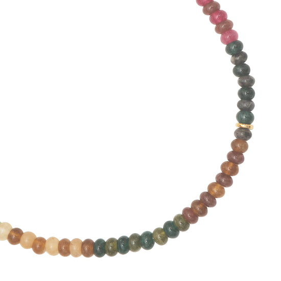 tourmaline multi bead choker necklace with lobster clasp close up