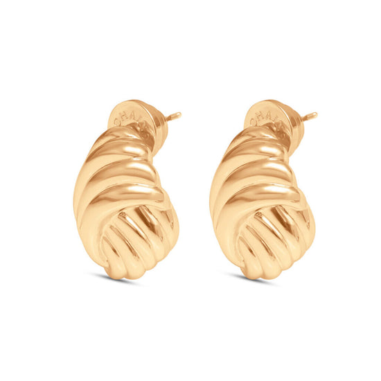 gold swirl earrings