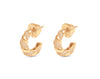 TWISTED HOOP STUDS WITH CUBIC ZIRCONIA DETAILS