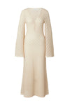 Knitted Maxi style kaftan with long flutted sleeves and a V neck