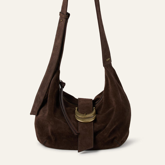 Chocolate suede shoulder bag from ba&sh