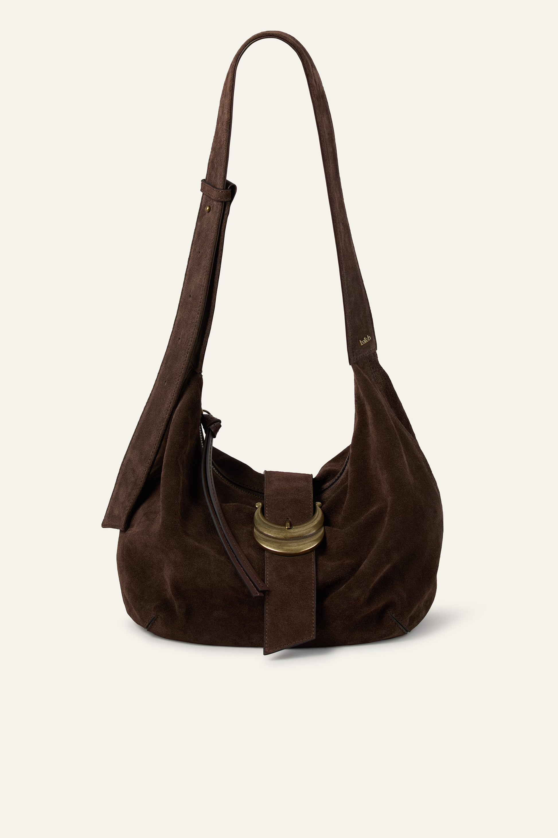 Chocolate suede shoulder bag from ba&sh