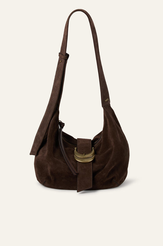 Chocolate suede shoulder bag from ba&sh