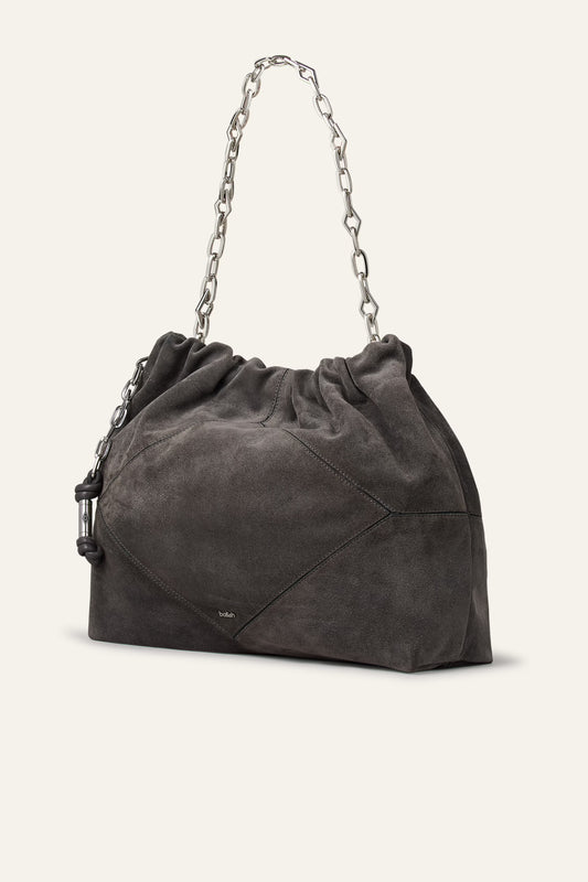 June Suede Tote Bag Dark Grey