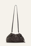 Dark gray shoulder bag with a long strap on a light beige background from ba&sh