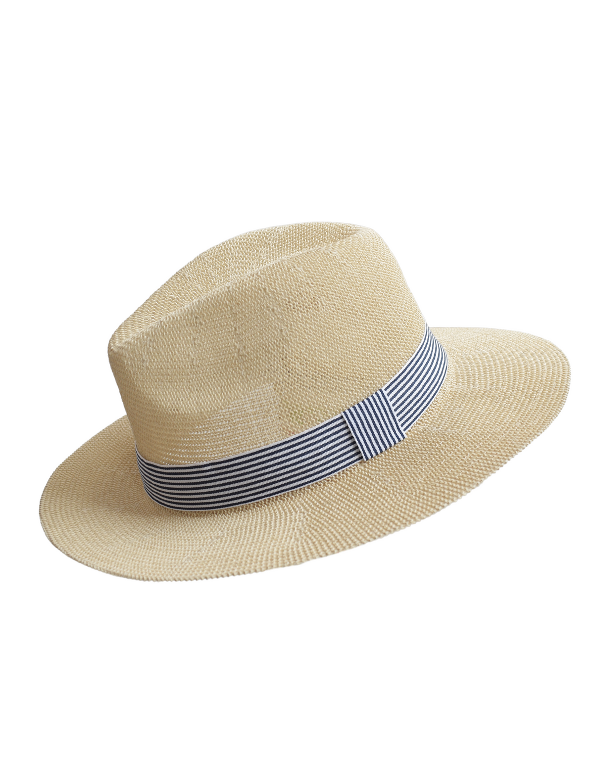 Adjustable paper panama hat with a green trim