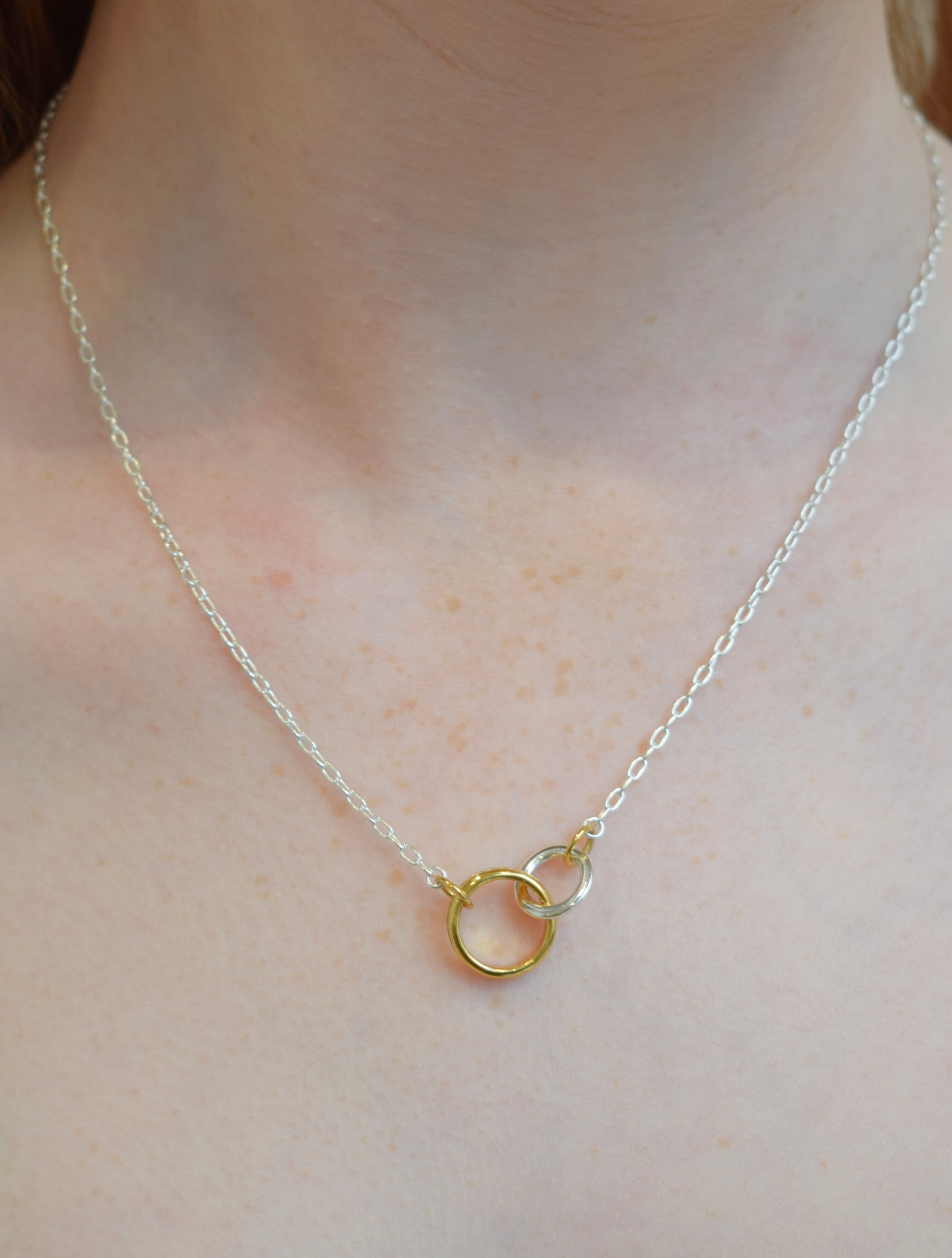 Intertwined Circles Charity Necklace Silver/Gold