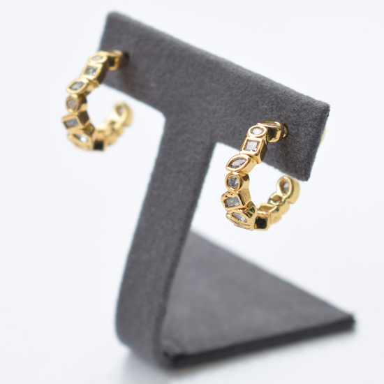 mini hoop diamante earrings