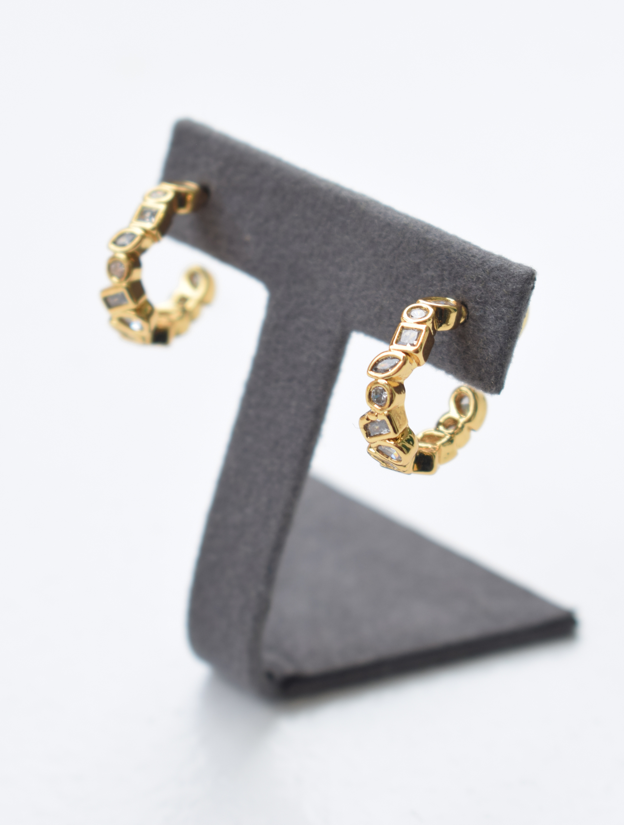 mini hoop diamante earrings