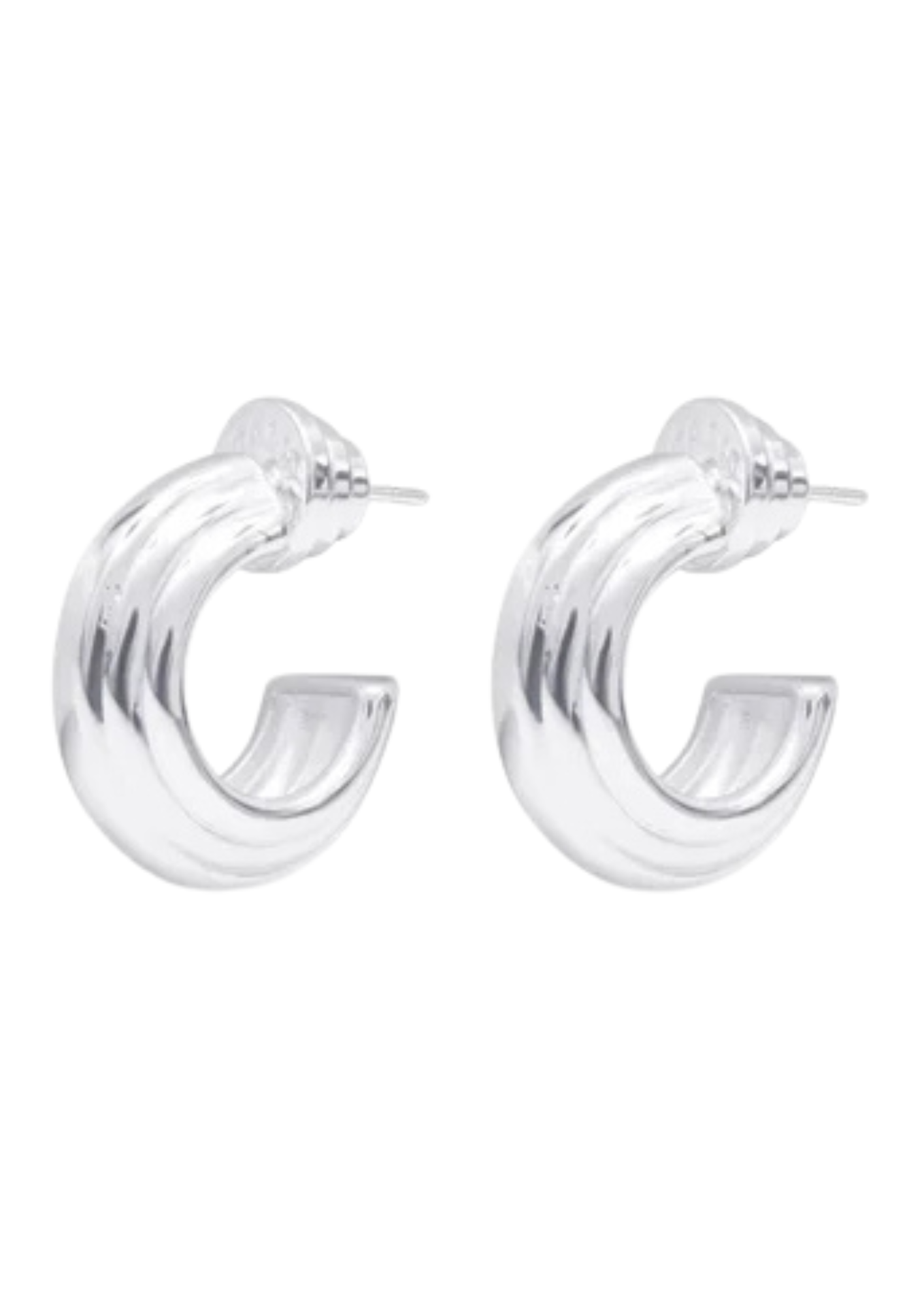 Silver ridge hoop earrings