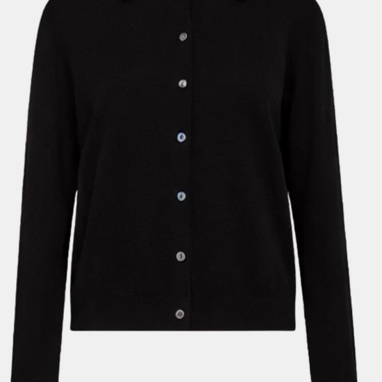 black cardigan with collar from mos mosh