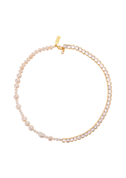 Pearl Necklace DUO- Cubic Zirconia