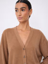 Godie Long Cardigan Camel Chine