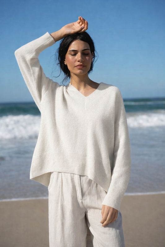 June Cashmere Knit Ivory