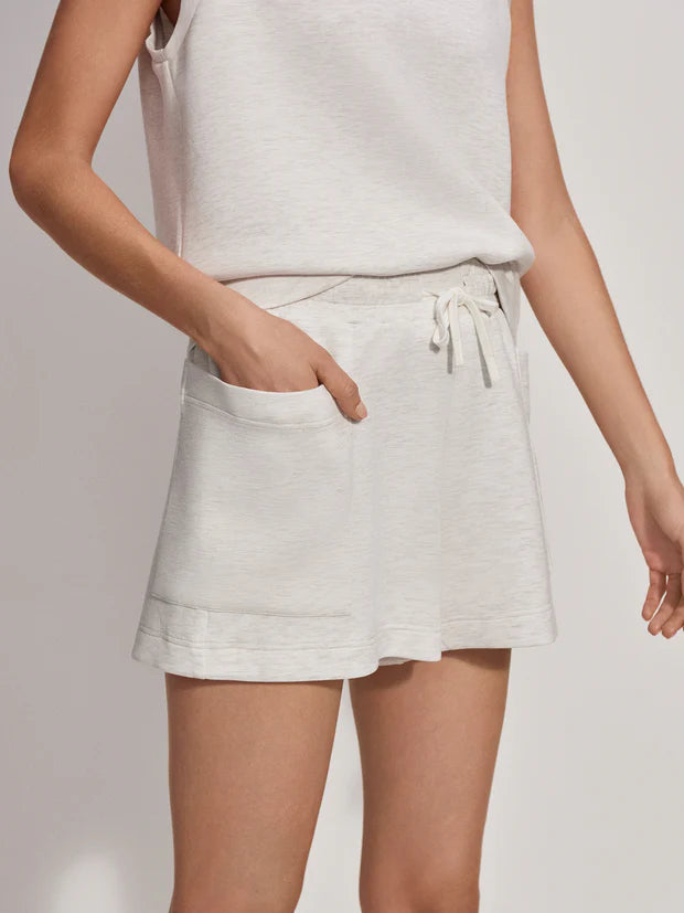 Double soft ivory marl shorts with relaxed side pockets