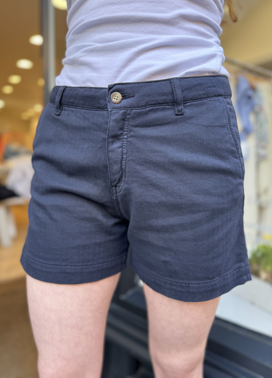 Navy tailored shorts