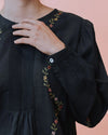 Embroidered Cross Stitch Blouse Black