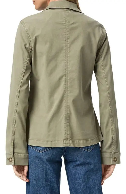 light khaki cotton utility style jacket  rear 