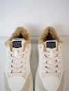 Fur lined white chunky trainers