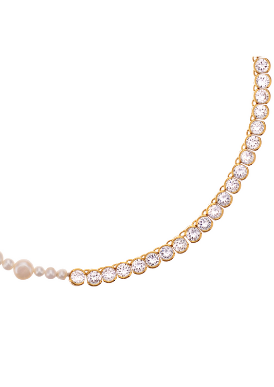 Pearl Necklace DUO- Cubic Zirconia