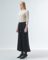 wide leg black culottes with drawstring waist and tie from emin and paul side view