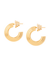 Gold ridge hoop earrings