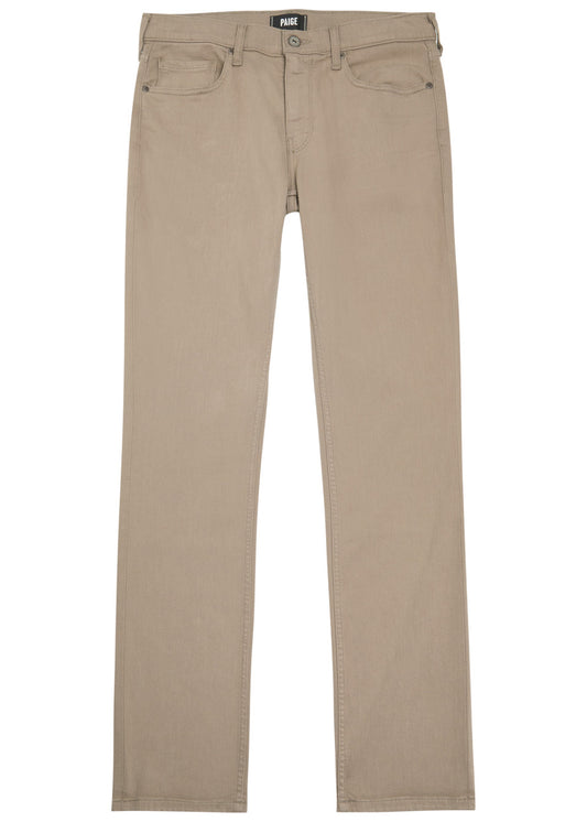 mens straight leg light khaki/sand coloured jeans from paige 