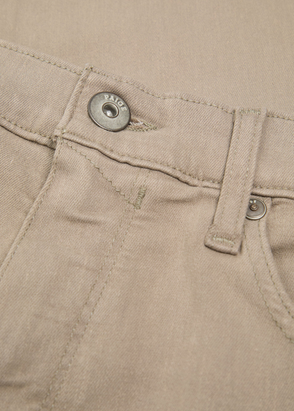 mens straight leg light khaki/sand coloured jeans from paige  close up