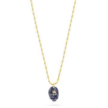 Hamsa Hand Necklace Spotty Blue