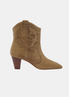 khaki heeled western style boots 