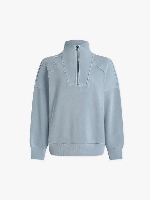Light blue half zip sweatshirt top