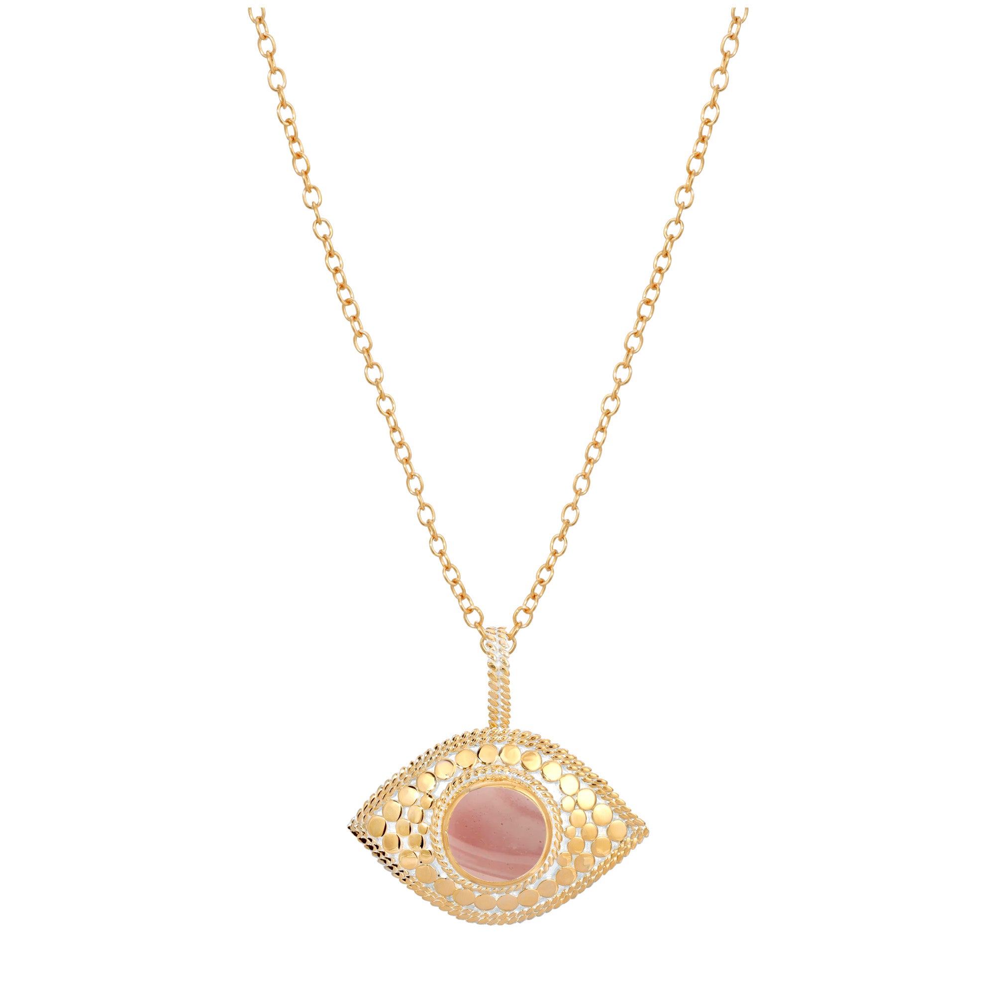 Evil Eye Pink Opal Necklace Sass Edge