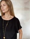 Black flutter sleeve top from Sirens
